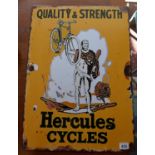 Reproduction metal advertising sign - Hercules Cycles - Approx 70cm x 50cm