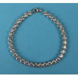 Silver stone set tennis bracelet