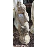 Stone statue of lady - Approx H: 70cm
