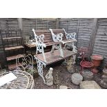 Metal garden table and 2 chairs