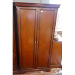 Stag cherry-wood wardrobe - Approx W: 100cm D: 60cm H: 200cm