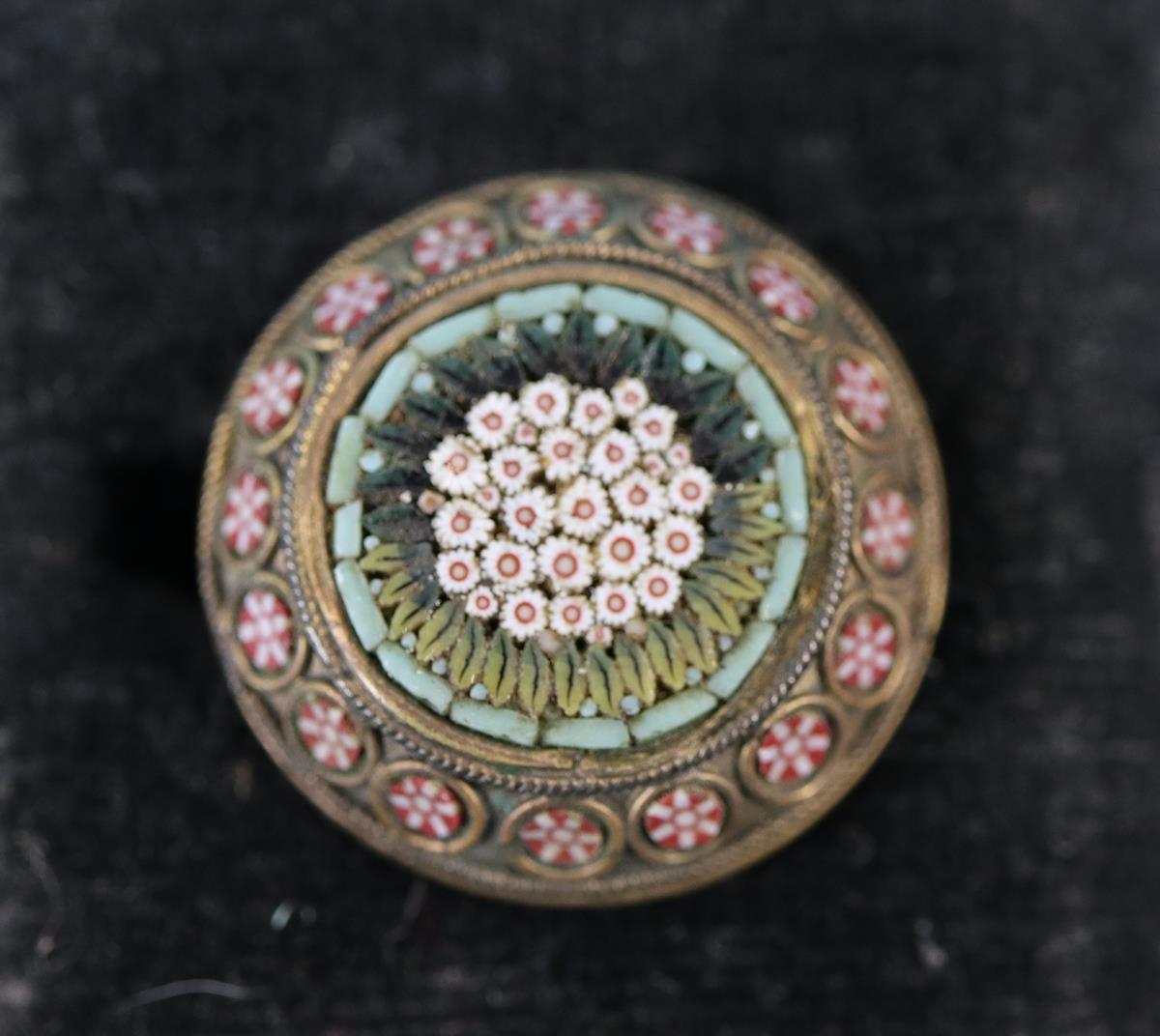 Micro-mosaic brooch and a white metal brooch - Image 2 of 3