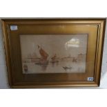 Watercolour - On the Grand Canal Venice signed Florence M Elliot - June 21st 1909