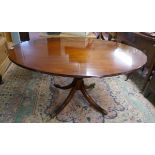 Mahogany oval tilt top breakfast table