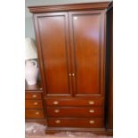 Stag cherry-wood wardrobe - Approx W: 100cm D: 60cm H: 200cm