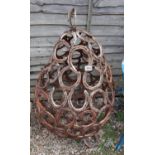 Pear sculpture made of horseshoes - Approx H: 102cm