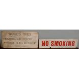 2 vintage metal signs - No Smoking & Goods Only