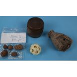 Stones from Pompeii, carved puzzle ball etc
