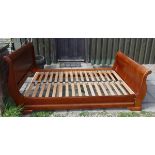 Stag cherry-wood double sleigh bed