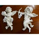 Pair of wall hanging cherubs