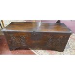 Period oak coffer - Approx W: 109cm D: 38cm H: 44cm