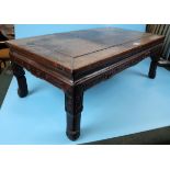 Antique Chinese hardwood low table - Approx L: 81cm W: 46cm H: 30cm