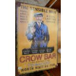 Reproduction metal advertising sign - Crowbar Tobacco - Approx 91cm x 61cm