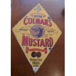 Reproduction metal Colman's mustard sign - Approx 70cm x 50cm