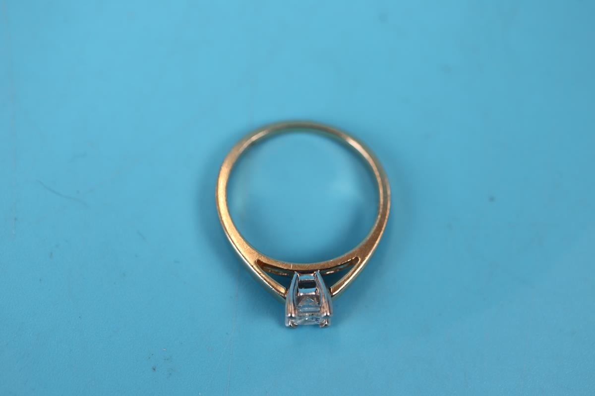 14ct gold .41ct princess cut diamond solitaire ring - Image 2 of 2