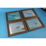 Set of 4 military aeroplane prints