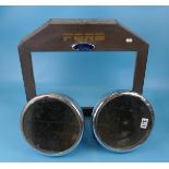 Ford model T front grill surround and pair of vintage Lucas Ring of the Road headlamps