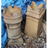 2 Victorian chimney pots