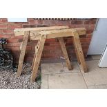 Pair of timber trestles