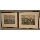 Pair of Victorian engravings - The first steeple chase on record