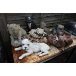 Collection of animal themed garden ornaments