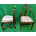 Set of six dining chairs to include two carvers