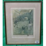 Signed Cecil Aldin print with blind stamp