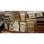 Very large collection of pictures to include watercolours, oils, tapestries, silks, L/E prints etc