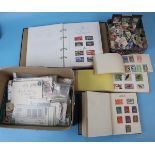 Stamps - GB album, all World airmail album, all World stamps in packets etc