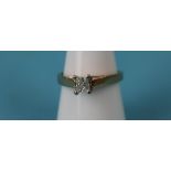 14ct gold .41ct princess cut diamond solitaire ring