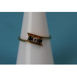 18ct gold sapphire & diamond 3 stone ring