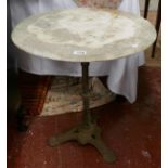 Marble top cast base pub table