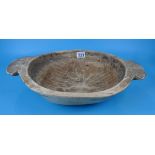 Wooden dough bowl - Approx L: 49cm