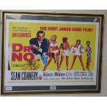 James Bond Dr No reproduction advertising poster in frame