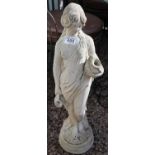 Stone statue of lady - Approx H: 78cm