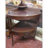 Mahogany inlaid corner washstand