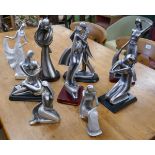 Collection of Art Deco style figures