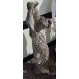 Stone statue of lady - Approx H: 93cm