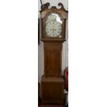 Georgian long case clock with painted face