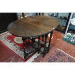 Oval oak gateleg table