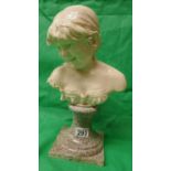 Bust of lady A/F - Approx H: 38cm