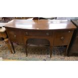 Antique mahogany sideboard with tambour front - Approx W: 153cm D: 62cm H: 86cm