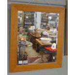 Oak framed bevel glass mirror