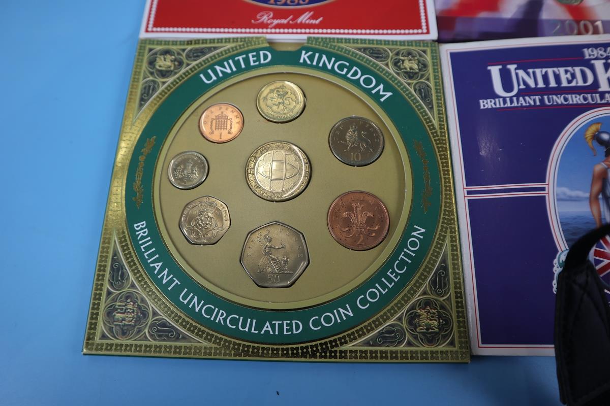 4 sets of uncirculated coins in original Royal Mint packs - 1984,1985,1999,2001 - Image 2 of 5