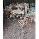8 sets of matching bistro tables and chairs consisting of 1 table and 2 chairs per set