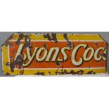 Lyons Coco enamel sign - Approx 119cm x 46cm