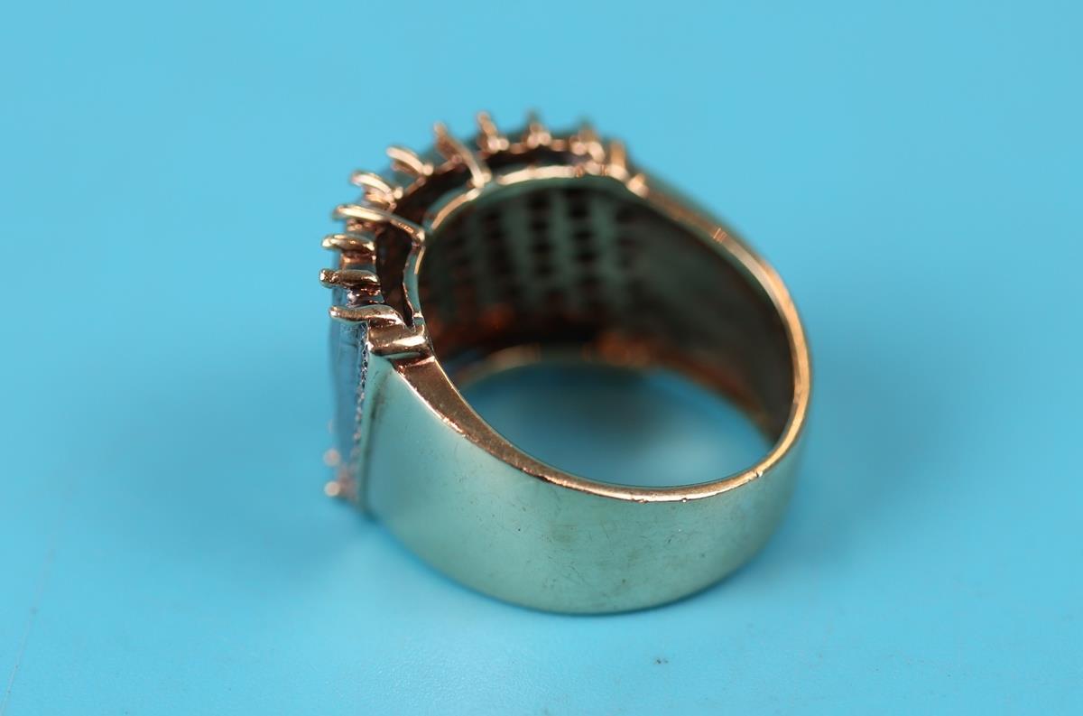 Large gold diamond encrusted ring - Image 2 of 2