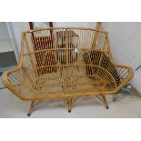 Vintage cane 2 seater conservatory sofa