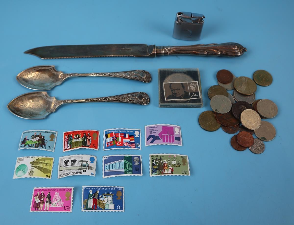 Collection of coins and stamps etc