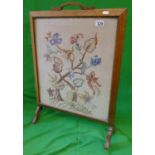 Oak framed tapestry firescreen